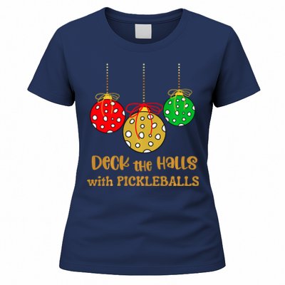 Christmas Pickleball Deck The Halls With Pickleballs Women's T-Shirt