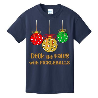 Christmas Pickleball Deck The Halls With Pickleballs Kids T-Shirt