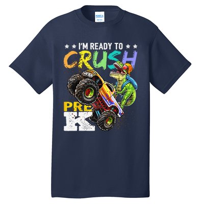 Crush PreK Dinosaur Monster Truck Back To School Gifts Tall T-Shirt