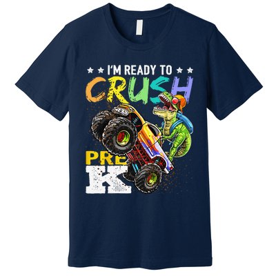 Crush PreK Dinosaur Monster Truck Back To School Gifts Premium T-Shirt