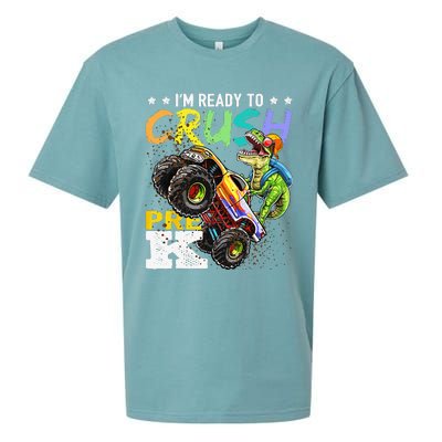 Crush PreK Dinosaur Monster Truck Back To School Gifts Sueded Cloud Jersey T-Shirt