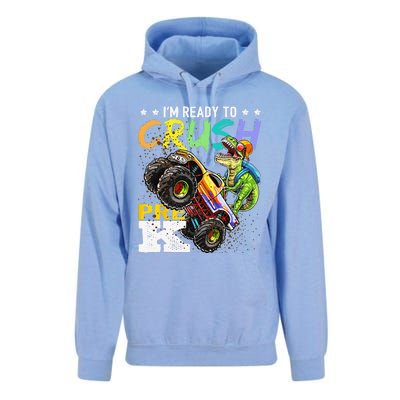 Crush PreK Dinosaur Monster Truck Back To School Gifts Unisex Surf Hoodie