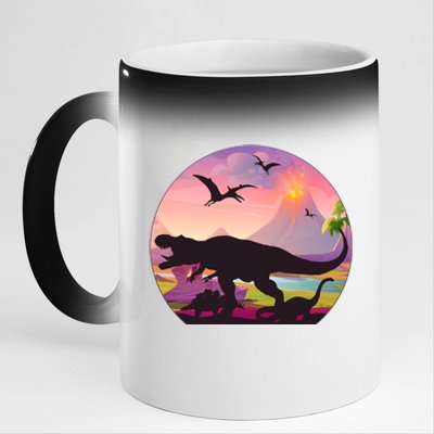 Cool Prehistoric Dinosaur Land 11oz Black Color Changing Mug