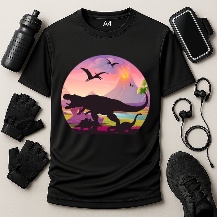 Cool Prehistoric Dinosaur Land Performance Shirt