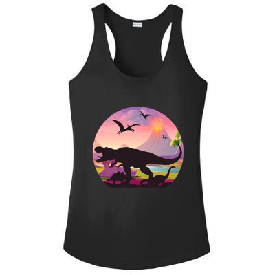 Cool Prehistoric Dinosaur Land Ladies PosiCharge Competitor Racerback Tank