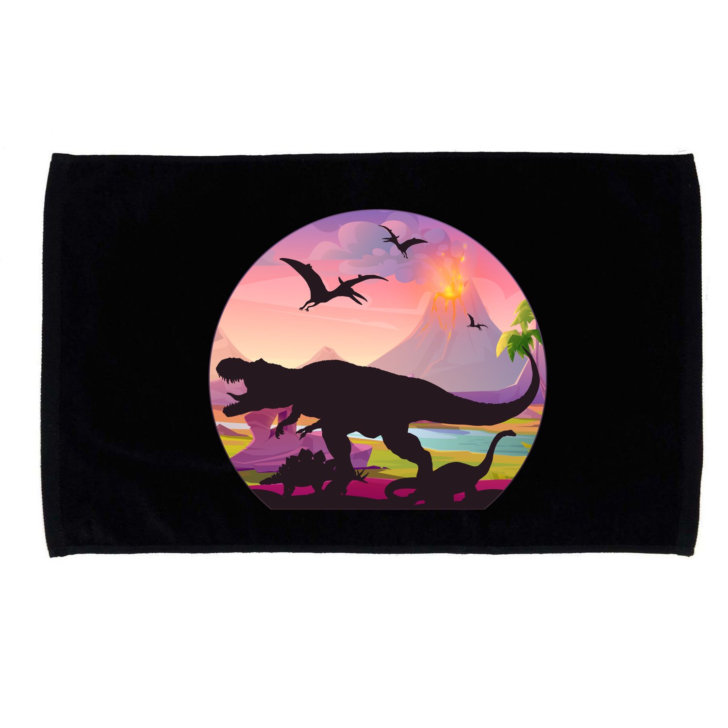 Cool Prehistoric Dinosaur Land Microfiber Hand Towel