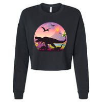 Cool Prehistoric Dinosaur Land Cropped Pullover Crew