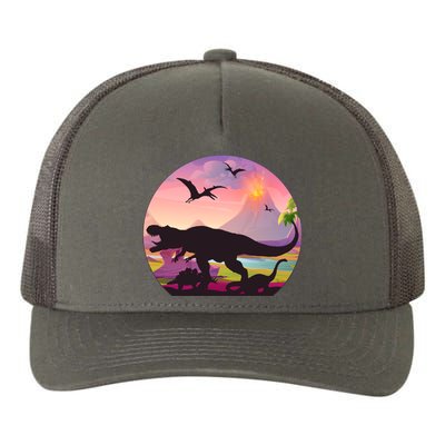 Cool Prehistoric Dinosaur Land Yupoong Adult 5-Panel Trucker Hat