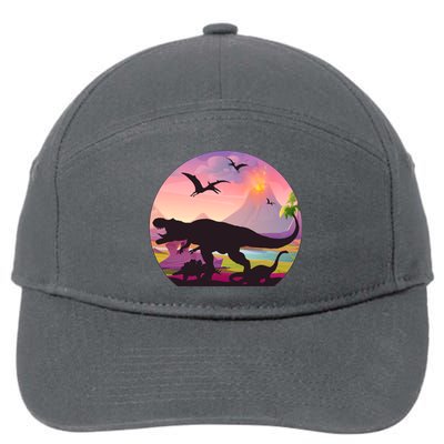 Cool Prehistoric Dinosaur Land 7-Panel Snapback Hat