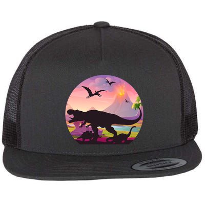 Cool Prehistoric Dinosaur Land Flatbill Hat