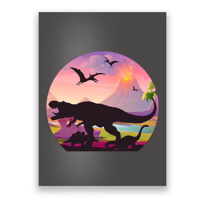 Cool Prehistoric Dinosaur Land Poster