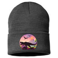 Cool Prehistoric Dinosaur Land Sustainable Knit Beanie