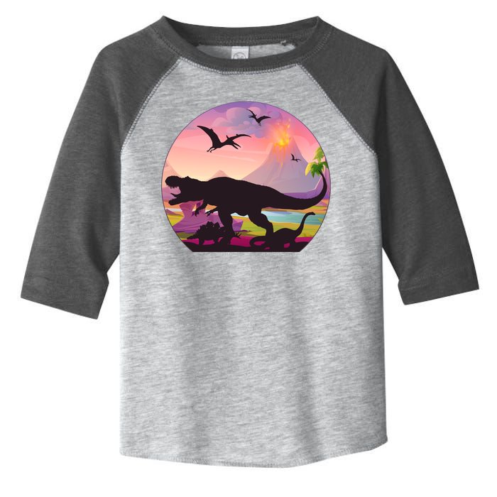 Cool Prehistoric Dinosaur Land Toddler Fine Jersey T-Shirt