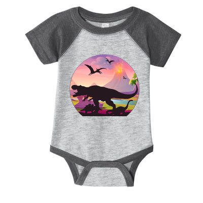 Cool Prehistoric Dinosaur Land Infant Baby Jersey Bodysuit