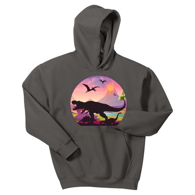 Cool Prehistoric Dinosaur Land Kids Hoodie