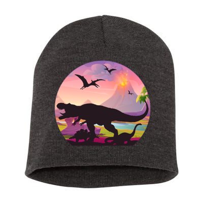 Cool Prehistoric Dinosaur Land Short Acrylic Beanie