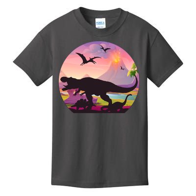 Cool Prehistoric Dinosaur Land Kids T-Shirt