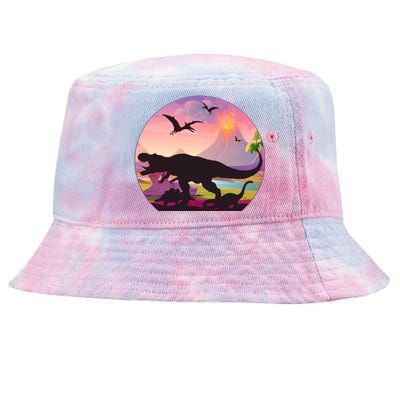 Cool Prehistoric Dinosaur Land Tie-Dyed Bucket Hat