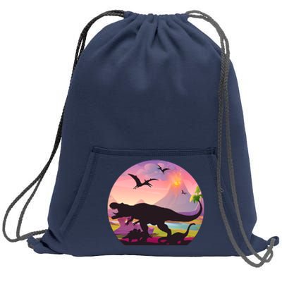 Cool Prehistoric Dinosaur Land Sweatshirt Cinch Pack Bag