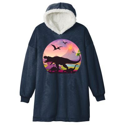 Cool Prehistoric Dinosaur Land Hooded Wearable Blanket