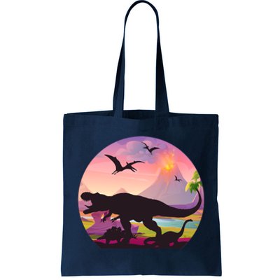 Cool Prehistoric Dinosaur Land Tote Bag