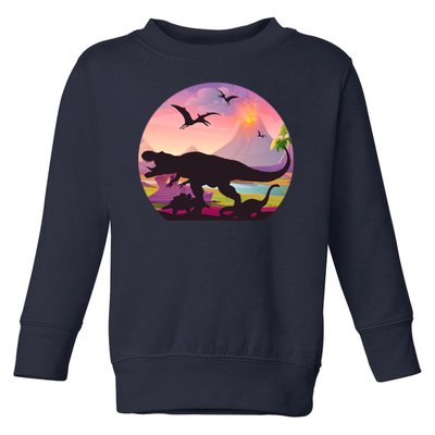 Cool Prehistoric Dinosaur Land Toddler Sweatshirt