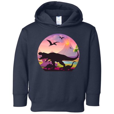 Cool Prehistoric Dinosaur Land Toddler Hoodie