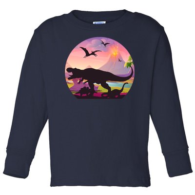 Cool Prehistoric Dinosaur Land Toddler Long Sleeve Shirt