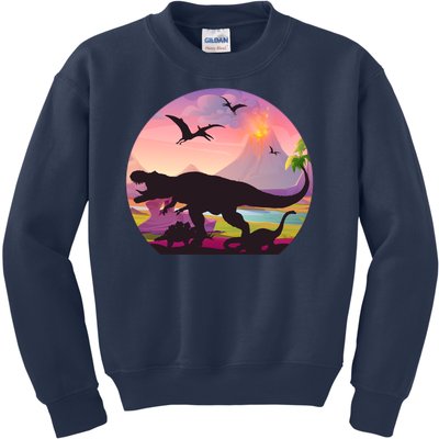 Cool Prehistoric Dinosaur Land Kids Sweatshirt