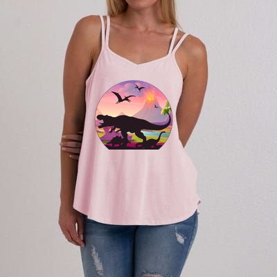 Cool Prehistoric Dinosaur Land Women's Strappy Tank