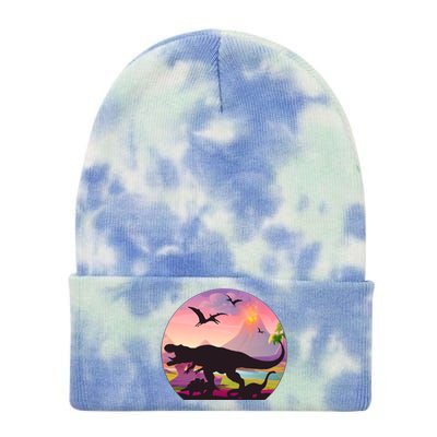 Cool Prehistoric Dinosaur Land Tie Dye 12in Knit Beanie