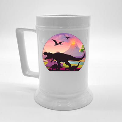 Cool Prehistoric Dinosaur Land Beer Stein