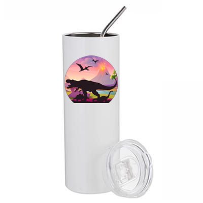 Cool Prehistoric Dinosaur Land Stainless Steel Tumbler