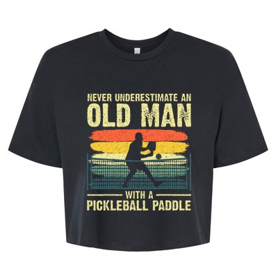 Cool Pickleball Design For Grandpa Pickleball Player Bella+Canvas Jersey Crop Tee