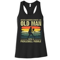 Cool Pickleball Design For Grandpa Pickleball Player Women's Racerback Tank