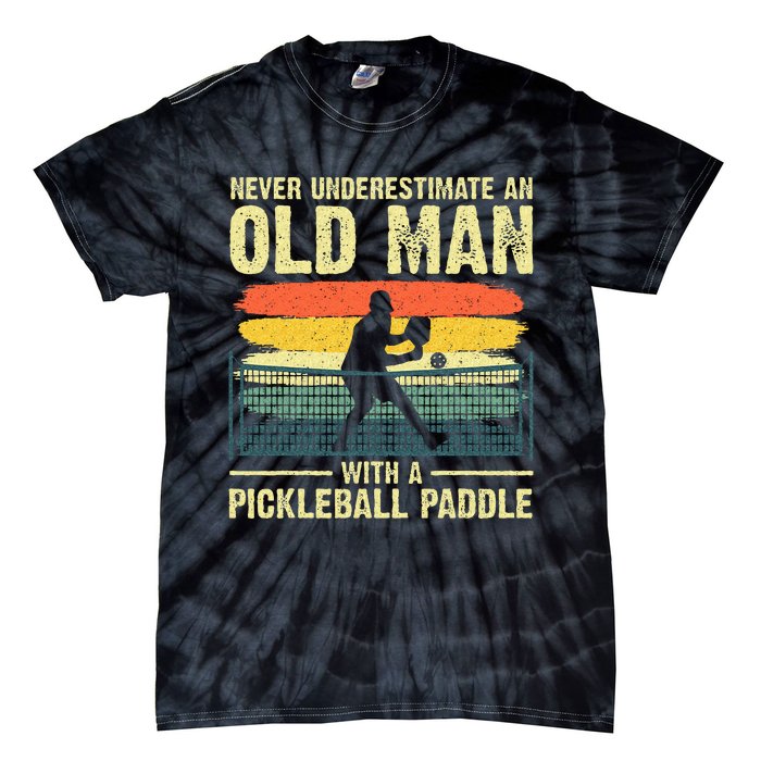 Cool Pickleball Design For Grandpa Pickleball Player Tie-Dye T-Shirt