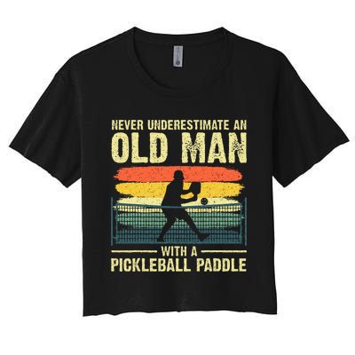 Cool Pickleball Design For Grandpa Pickleball Player Women's Crop Top Tee