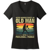 Cool Pickleball Design For Grandpa Pickleball Player Women's V-Neck T-Shirt