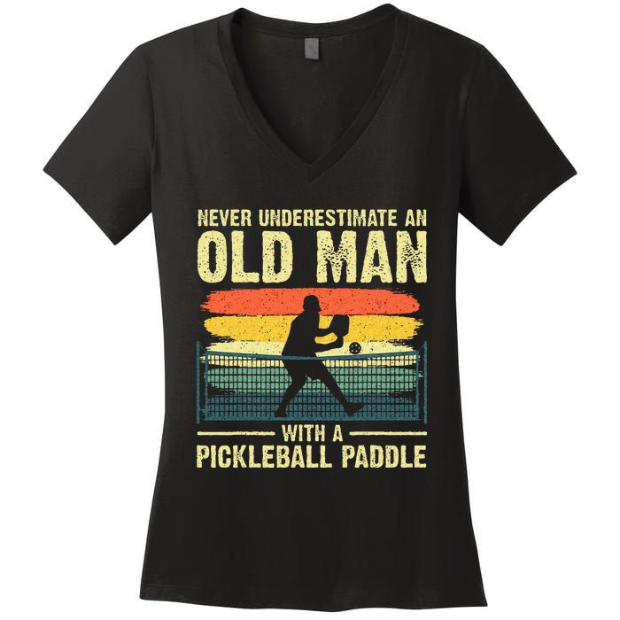 Cool Pickleball Design For Grandpa Pickleball Player Women's V-Neck T-Shirt