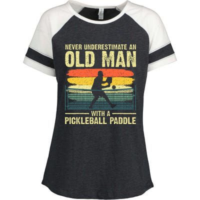 Cool Pickleball Design For Grandpa Pickleball Player Enza Ladies Jersey Colorblock Tee