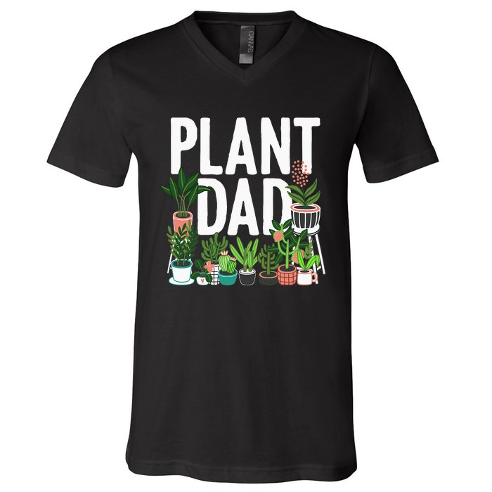 Cool Plant Design For Men Dad Gardener Garden Plant Lover V-Neck T-Shirt