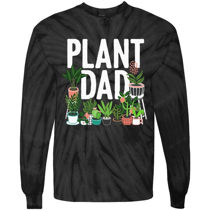 Cool Plant Design For Men Dad Gardener Garden Plant Lover Tie-Dye Long Sleeve Shirt