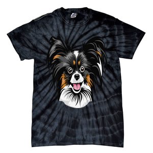 Cool Papillion Dog Face Tie-Dye T-Shirt