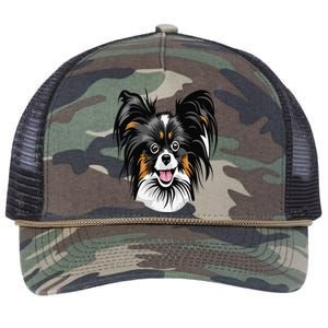 Cool Papillion Dog Face Retro Rope Trucker Hat Cap