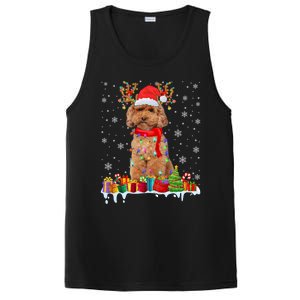 Cute Poodle Dog Christmas Lights Funny Xmas Santa Hat Great Gift PosiCharge Competitor Tank