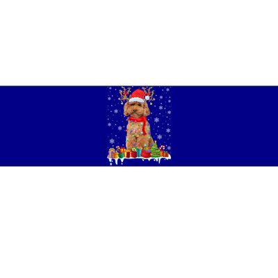 Cute Poodle Dog Christmas Lights Funny Xmas Santa Hat Great Gift Bumper Sticker