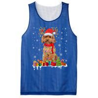 Cute Poodle Dog Christmas Lights Funny Xmas Santa Hat Great Gift Mesh Reversible Basketball Jersey Tank