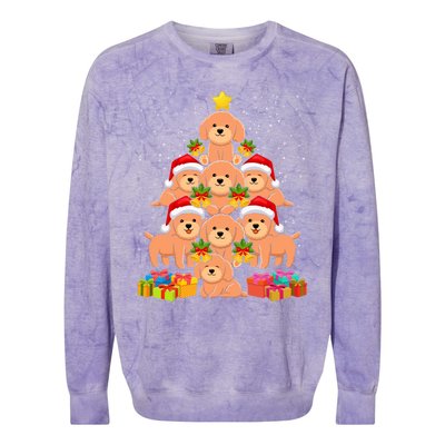 Cute Poodle Dog Christmas Tree For Dog Lover Xmas Funny Gift Colorblast Crewneck Sweatshirt