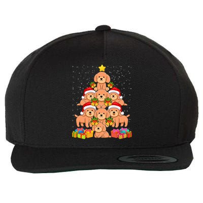 Cute Poodle Dog Christmas Tree For Dog Lover Xmas Funny Gift Wool Snapback Cap