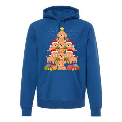 Cute Poodle Dog Christmas Tree For Dog Lover Xmas Funny Gift Premium Hoodie